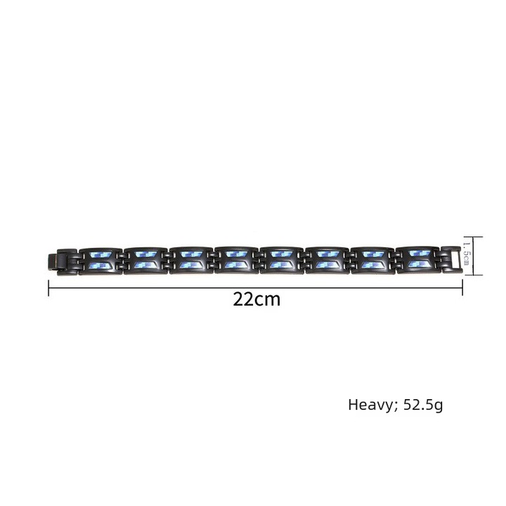 Bratara unisex din fibra de carbon cu design dublu magnet, Fokelyi, roz aurie