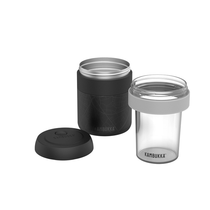Compartiment aditional pentru termos, Kambukka Bora, tritan, 600ml, negru