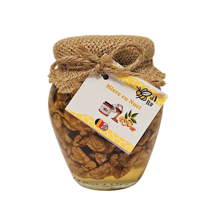 Miere de salcam cu nuci 370 g, 100% naturala