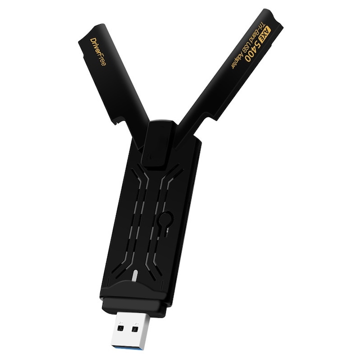 Безжичен адаптер WALALLA, AX5400, WiFi 6E, USB 3.0, 2.4G/5G/6GHz