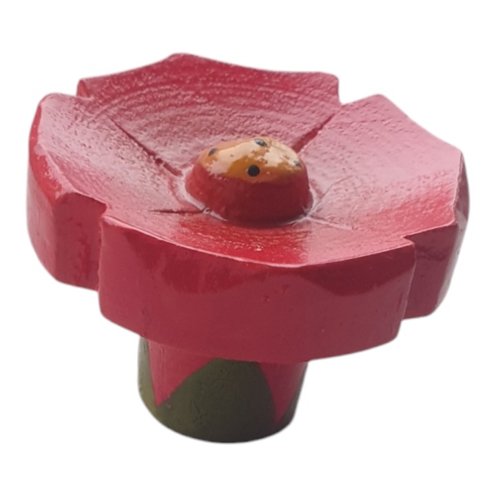 Gyermek szekrény gomb, Metafranc, piros virág