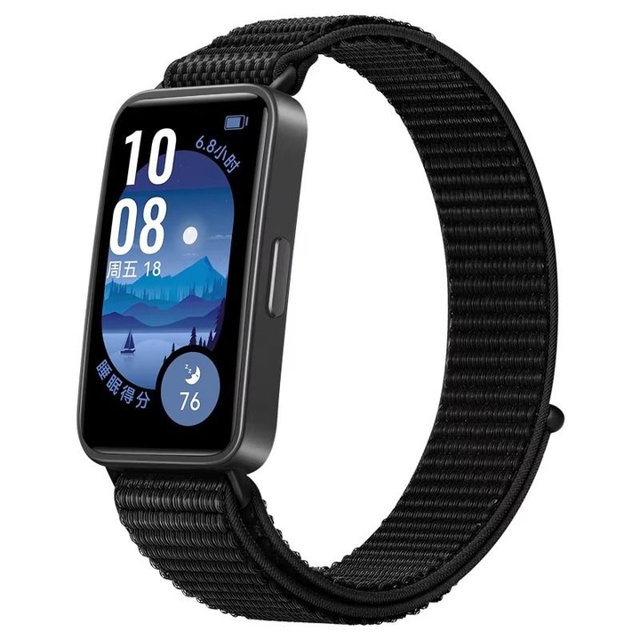 Curea compatibila cu Huawei Band 8 / Huawei Band 9 / Huawei Band 10, nylon, negru
