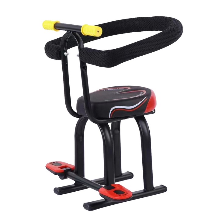 Scaun copii bicicleta, Autocise, detasabil, cu suport pentru picioare, negru, 35x29x50cm