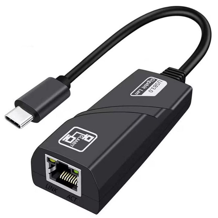 Placa de retea Gigabit USB Type C Nelbo, adaptor usb-c la internet