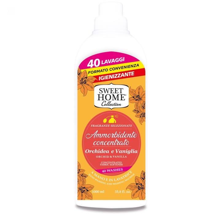 Balsam de rufe Sweet Home Orhidee si Vanilie, 40 spalari, 1l