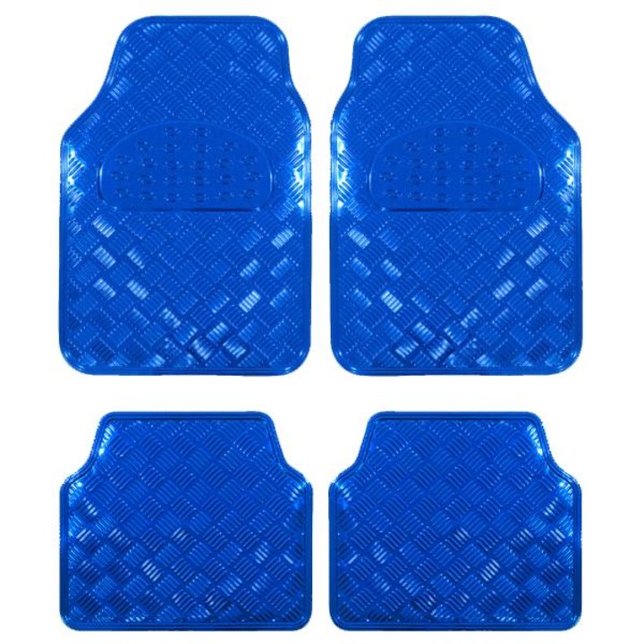 Covorase Auto Universale, Model Diamond, Culoare Crom Albastru