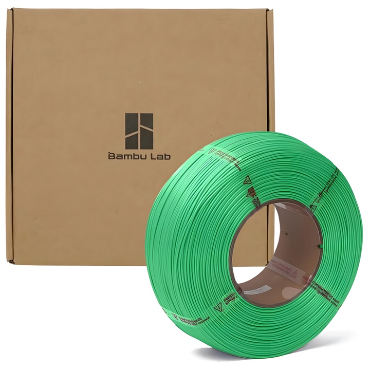 Rezerva filament, PLA Basic, 1.75 mm, Verde, Bambu Lab, RFID auto citire