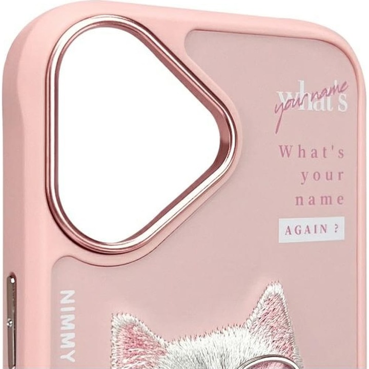 Калъф, Nimmy Cool&Cute 2.0 Cat, iPhone 16, Розов