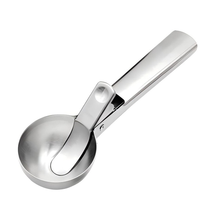 Clesti pentru gheata, otel inoxidabil, design ingrosat, cu declansator, 7, 48 x 2, 24 inchi, argintiu