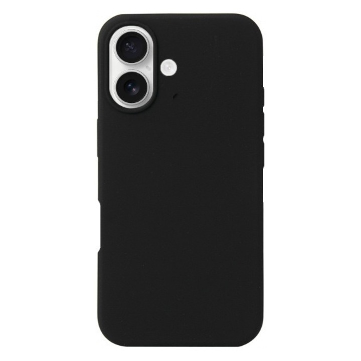 Husa protectie compatibila cu iPhone 16, ultra slim, silicon Negru, interior din microfibra