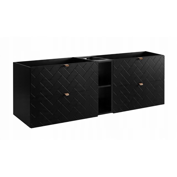 Dulap de baie, RODAN, Trend, Suspendat, Soft Close, Dulap - 46cm x 180cm x 60.7cm, Negru