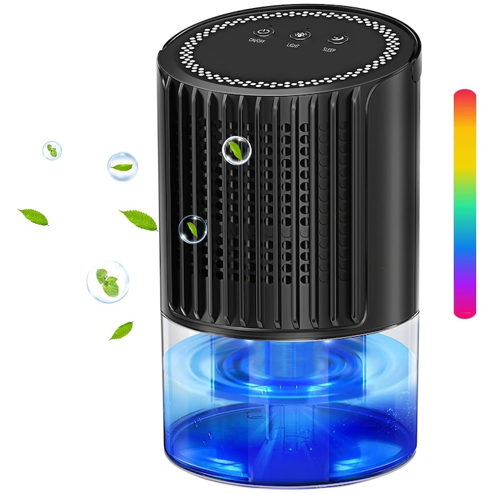 Párátlanító, Tressino, automatikus kikapcsolás, ha megtelt a víz, otthoni használatra, hordozható, 7 színű világítás, alacsony zajszint, alacsony energiafogyasztás, 0,7 literes víztartály