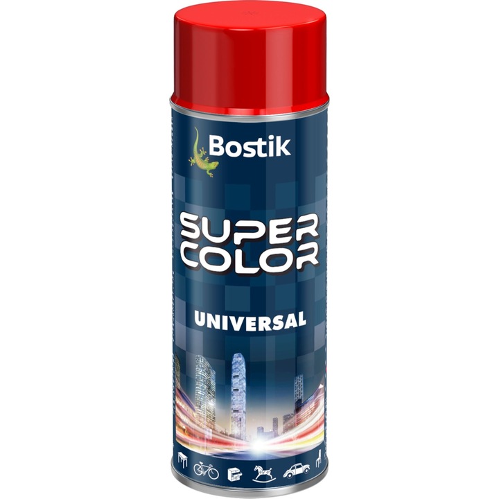 Vopsea spray Den Braven Super Color, rosu trafic RAL 3020, lucios, 400 ml