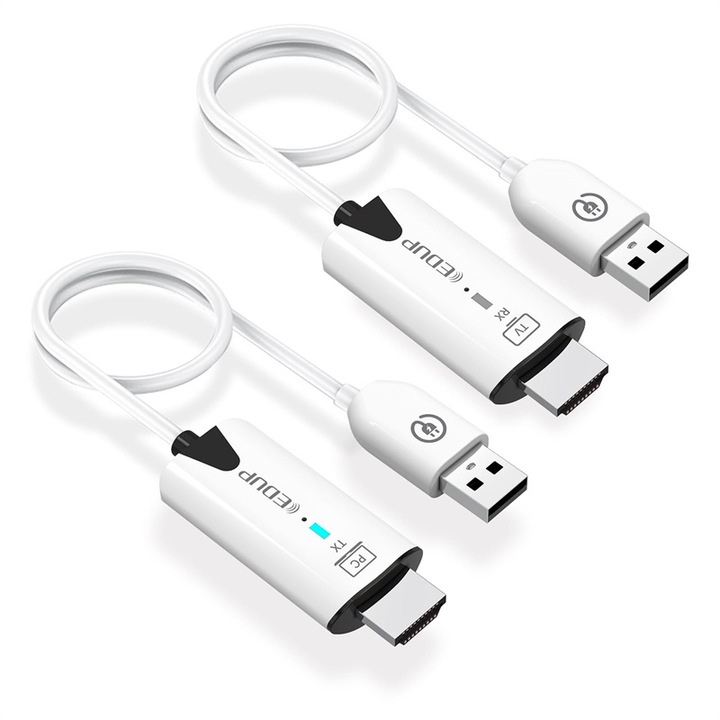 Kit TX/RX HDMI wireless Extender EDUP, Transmitator si receptor Full HD ...