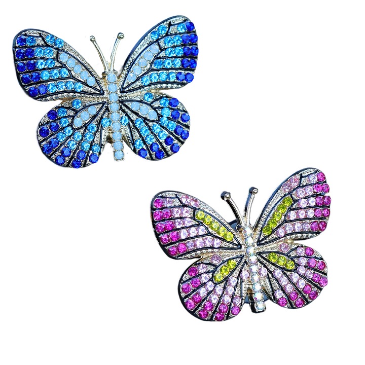 Set de 2 cleme dragute de ventilatie pentru aromaterapie auto, albastru si roz