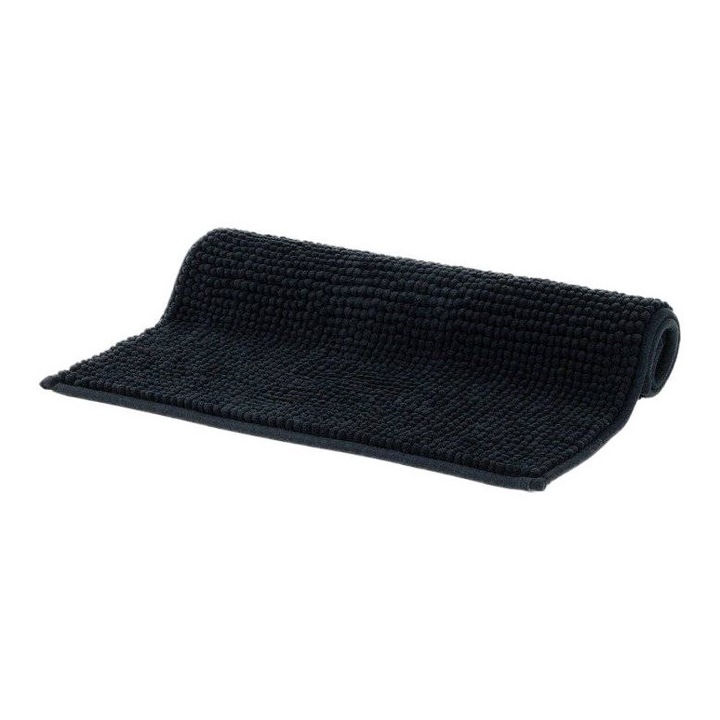 Covoras baie, Homla, model JON, antiderapant, negru, 50x70cm