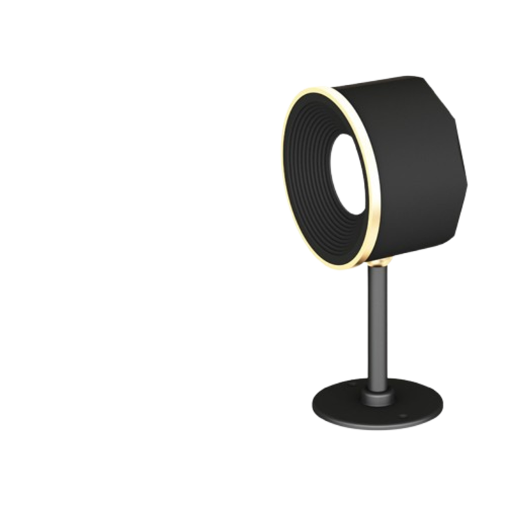 Aplica LED integrata Glarefusion, lumina de perete rotativa, neagra, 360°, din ABS