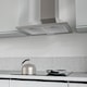 Декоративен абсорбатор FIREGAS ESD06S60AC, 400м3/ч, 3 скорости, LED осветление, Алуминиев филтър, с активен въглероден филтър, лесен за монтаж, 60 см, Неръждаема стомана
