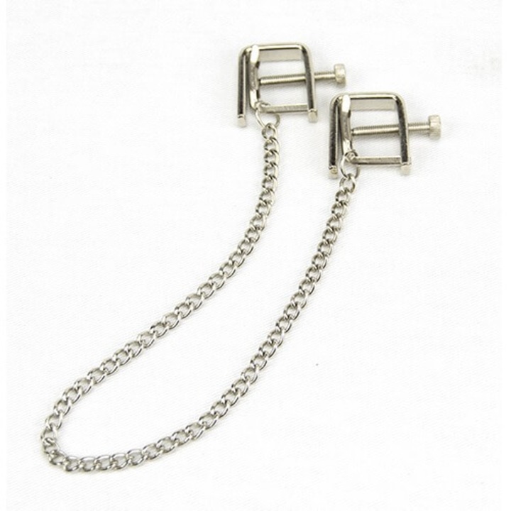 Метални щипки с верижка за зърна Bound to Please