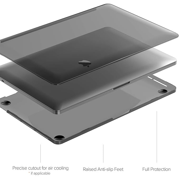Carcasa pentru MacBook Air 13 2022 / 2024 M2 M3, 13.6 inch, mata ultra-subtire, Negru