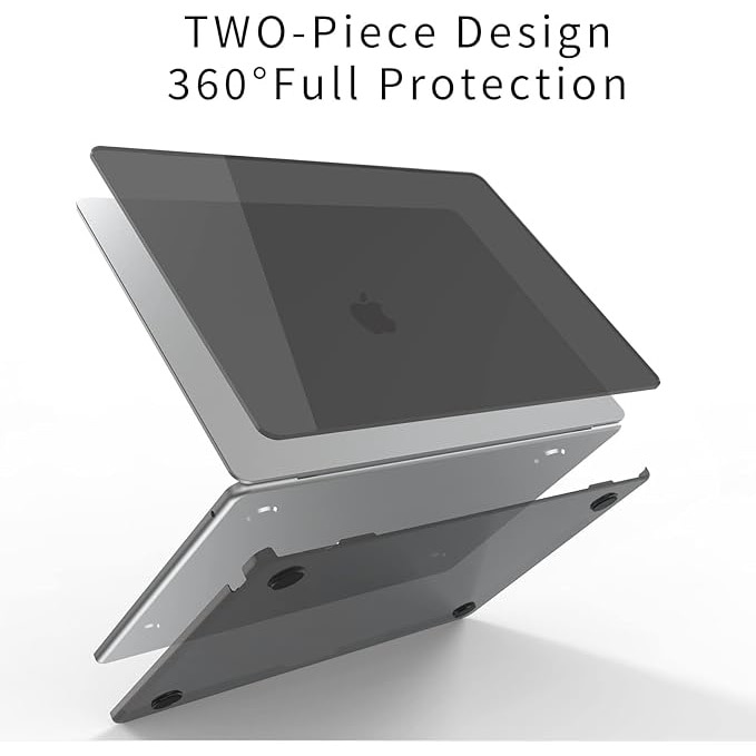 Carcasa pentru MacBook Air 13 2022 / 2024 M2 M3, 13.6 inch, mata ultra-subtire, Negru