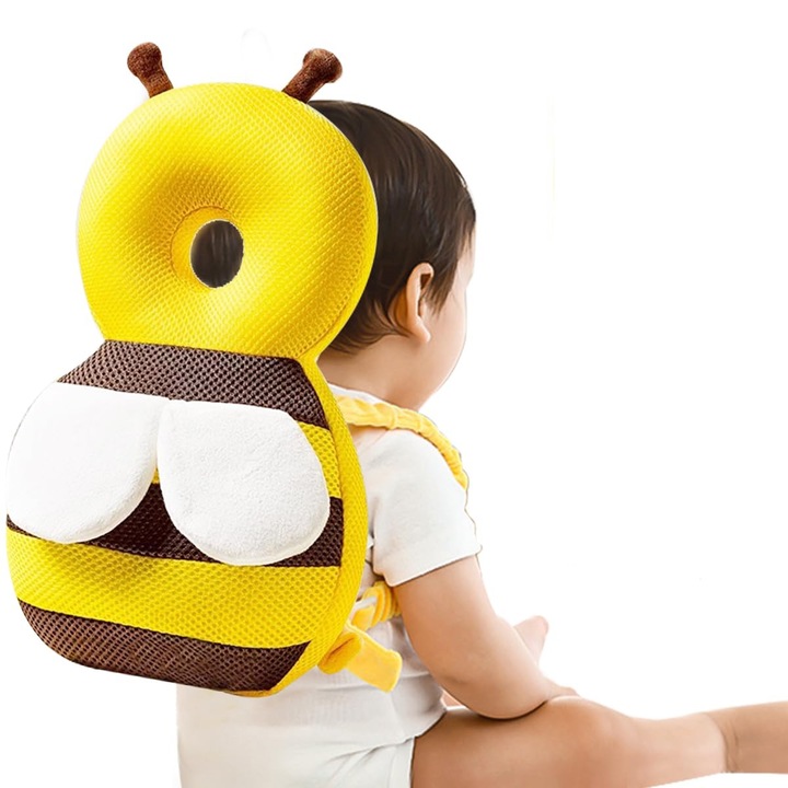 Раница със защита за бебешка глава, аларма, кадифе, ултра лека, многоцветна