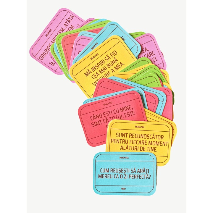 Draga Mea, set de cartonase surpriza cu mesaje de iubire, apreciere, recunostinta si incurajare pentru femei, cadou pentru iubita sau sotie, 40 bucati, 9 x 6 cm