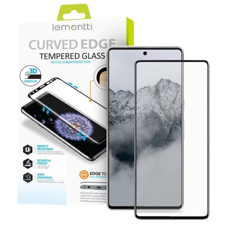 Folie Lemontti Sticla Curbata 3D compatibila cu Honor Magic 7 Lite Negru