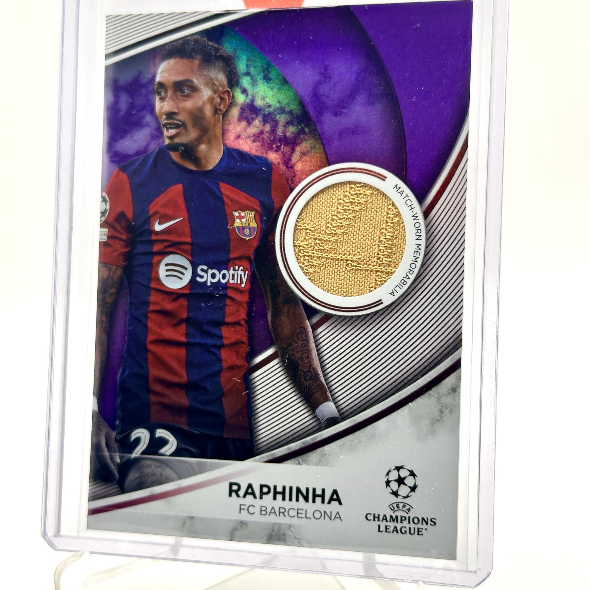Cartonas de fotbal Topps Raphinha 96 din 299 Relic 2023 Topps UEFA