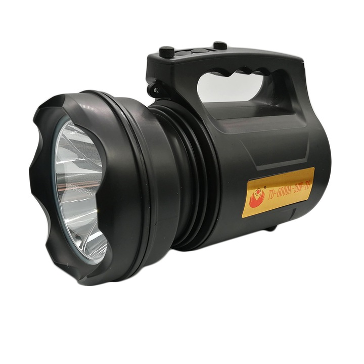 USB акумулаторно фенерче/проектор, ултра-ярък, 6000A-30W, супер водоустойчив, литиева батерия, водоустойчив, USB адаптер включен, диаметър на дифузера на светлината 11 см VisionXXI