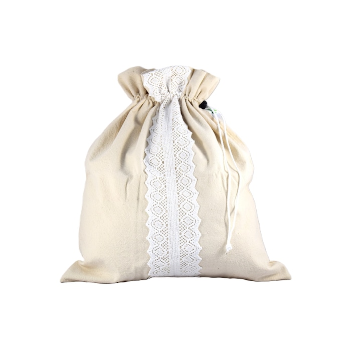 Sac pentru paine 3-4 kg, cu captuseala, ecologic, rustic, marimea XL