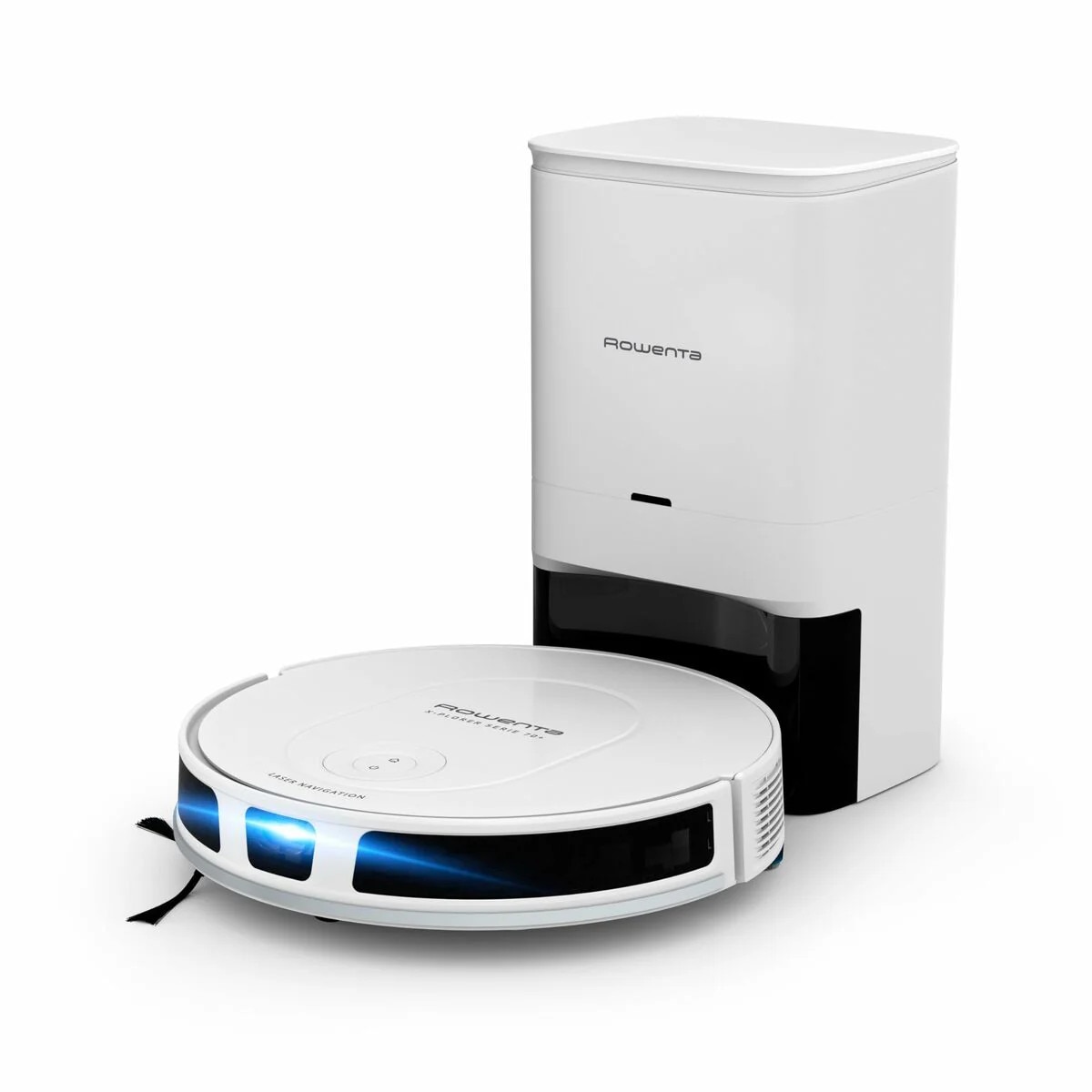 Aspirator robot Rowenta X-Plorer Serie 70+ RR8497WH, 0.35 l, Autonomie 168 min, Sistem Smart Aqua Power, Alb