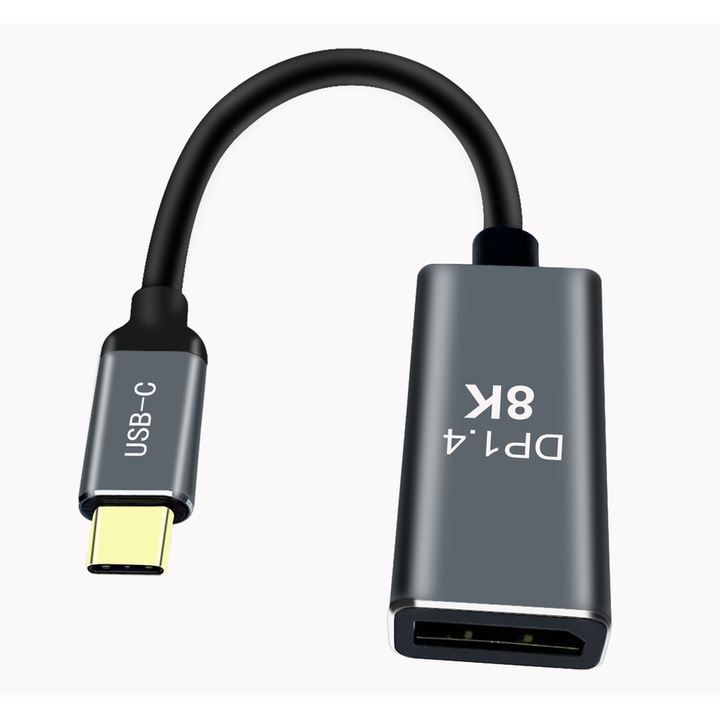 Adaptor USB-C la DisplayPort PAKLIMCN, 8K, 0.2m, compatibil Thunderbolt 3/4