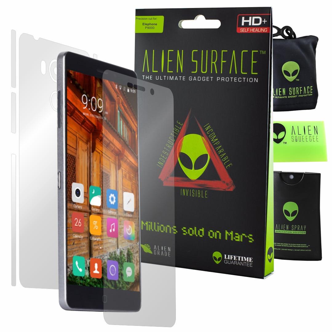Folie Alien Surface HD, Elephone P9000, protectie ecran, spate, laterale + Alien Fiber Cadou
