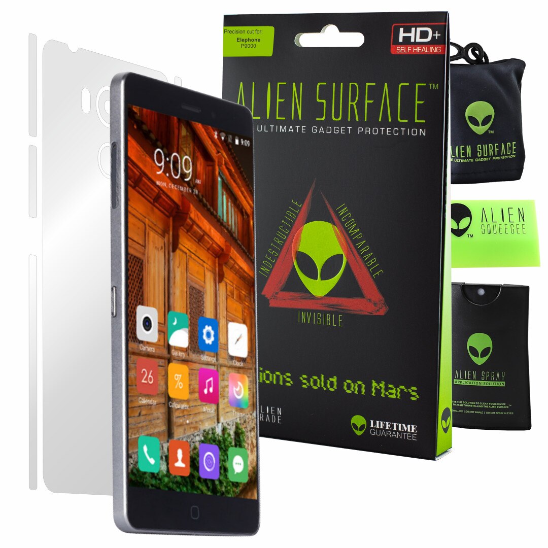 Folie Alien Surface HD, Elephone P9000, protectie spate, laterale + Alien Fiber cadou