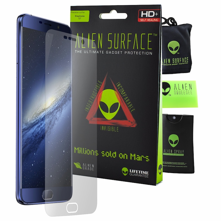 Alien Surface XHD, Elephone S7, képernyővédő fólia + ajándék Alien Fiber