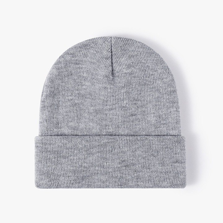 Топла плетена шапка унисекс, 54-62 см, светло сива