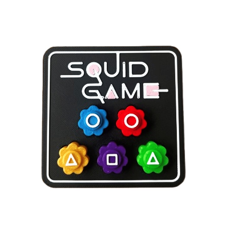 Set mini-joc coreean tip Squid Game Gonggi, multicolor, plastic, 80x80x7 mm