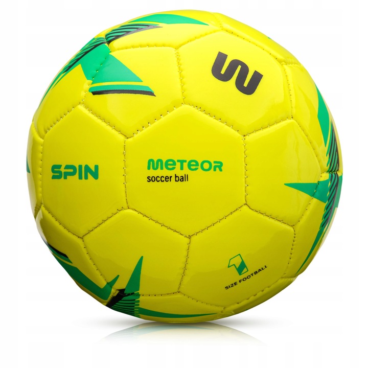 Minge De Fotbal Meteor Spin, Ideala Pentru Jocul De Zi Cu Zi. Constructia Din PVC Durabil, Impreuna Cu Camera Din Latex Si Supapa Din Butil, Asigura Performanta Si O Buna Mentinere A Formei. Culorile Vibrante Galben-Verde O Fac Usor De Urmarit