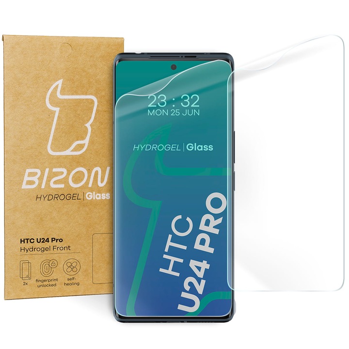 2x fólia Készlet Bizon Glass Hydrogel Screen, HTC U24 Pro, átlátszó