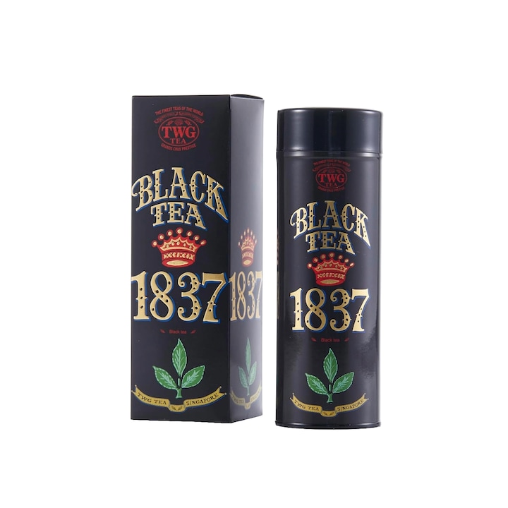 Ceai negru premium TWG Tea, 1837 Black Tea - Haute Couture, tip infuzie, note de fructe de padure, anason si caramel, gust bogat si aromat, cutie din metal eleganta, 100 g