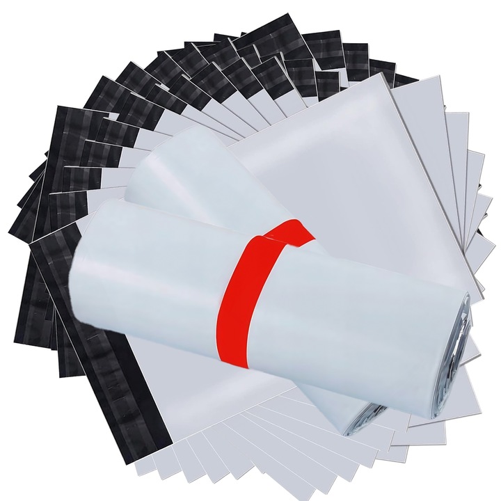 Set 100 Pungi curierat, 320x450 mm, GALAXIA®, Rezistente, Autocolante, Opace, Ambalare Rapida si Sigura