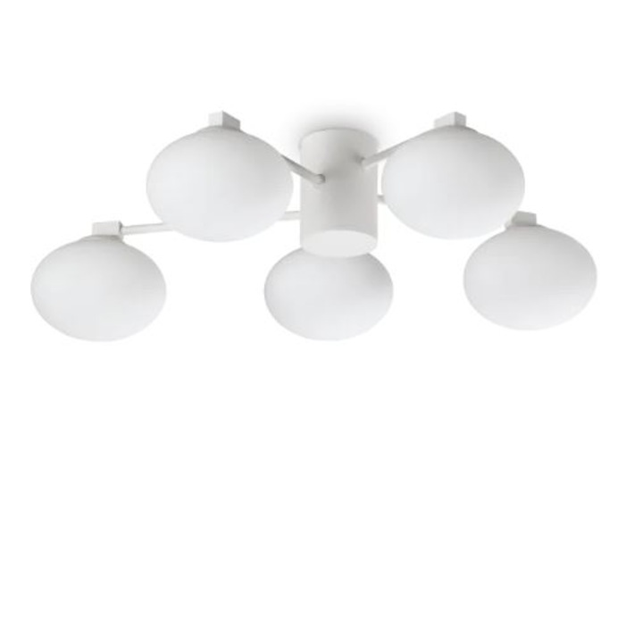 Плафон HERMES V, бял, 5*G9, диаметър 60 см - IDEAL LUX