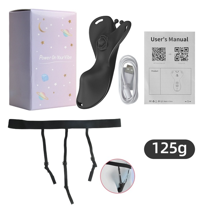 Fairykiss® hordható vibrátoros szexjátékok, Félbehatolás nem feszíti meg a hüvelyt, Mini csendes vibrátorok APP vezérléssel, Kettős motoros csikló és hüvelystimuláns, 10 vibrációs mód, szilikon, Ajándék pároknak, vízálló, Fekete