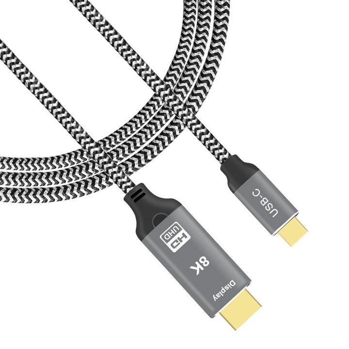 USB C към HDMI 2.1 кабел PAKLIMCN, 8K@30Hz, 4K@144Hz, 2m