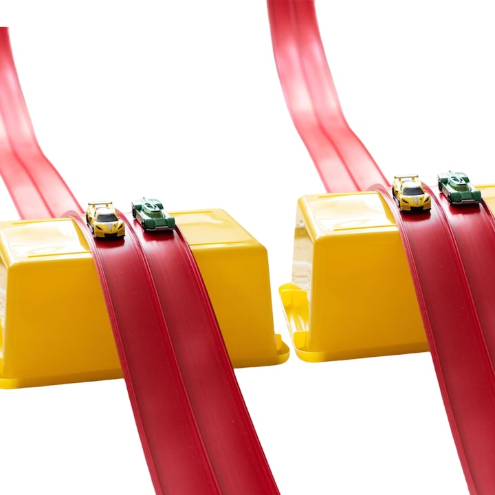 Pista de curse, cu doua benzi, poate fi personalizata, 8m, simplitate si distractie, echipat cu o ventuza - T2URBORACE