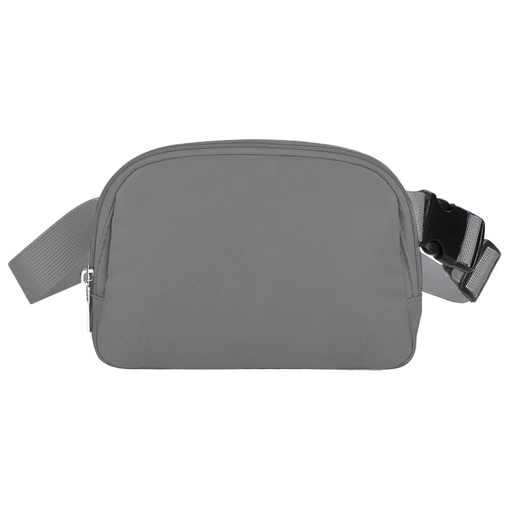 Uniszex sporttáska, nagy kapacitású, vízálló nylon, állítható pánt, 21x14x5cm, szürke