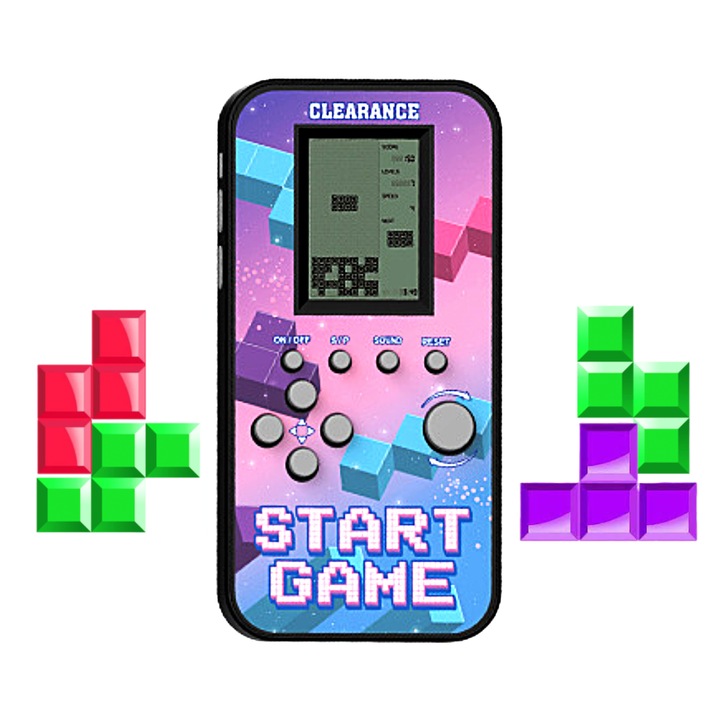 Consola de jocuri Retro Tetris 9999 in 1 Brick Game Portabil In forma de Telefon de Buzunar Consola Joc Clasic Tetris Mov/Roz SprintMag®
