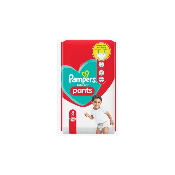 Pampers nadrágpelenka 8 x 19 + kg méretű, 15 db-os kiszerelésben