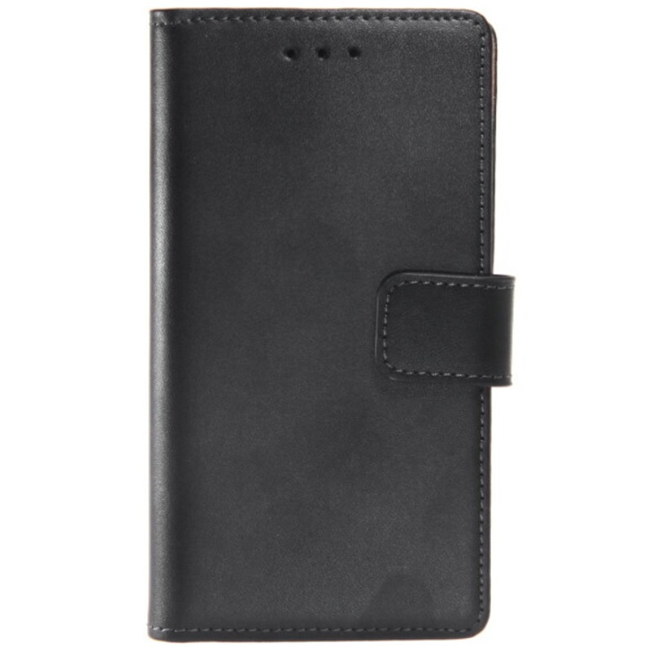 Защитен флип капак, съвместим със Sony Xperia M4 Aqua, Slim Book Case, екологична кожа, черен